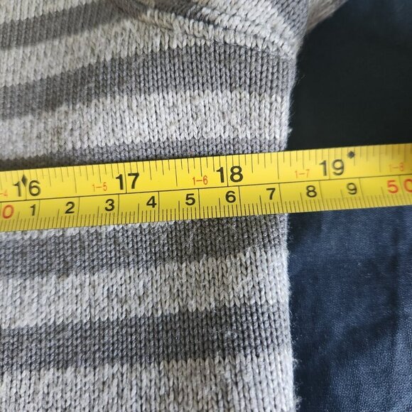 Avalanche Full Zip Sweater Women's Small Fleece Lined Grey and White Striped - Picture 7 of 9